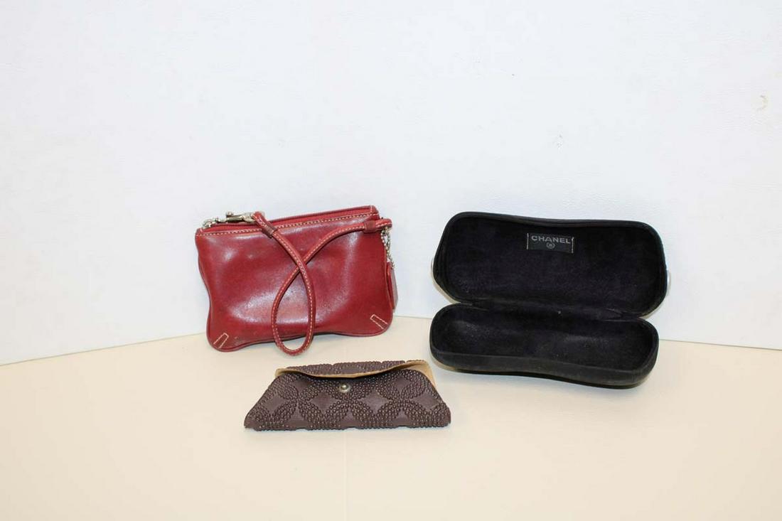 Marked Chanel eye-wear holder, Coach leather wrist-let purse and reading glasses case (1 of 4)