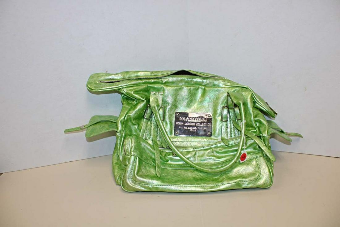 Marked Dolce & Gabbana handbag purse in the fluorescent green, marked made in Italy with WEAR (1 of 9)