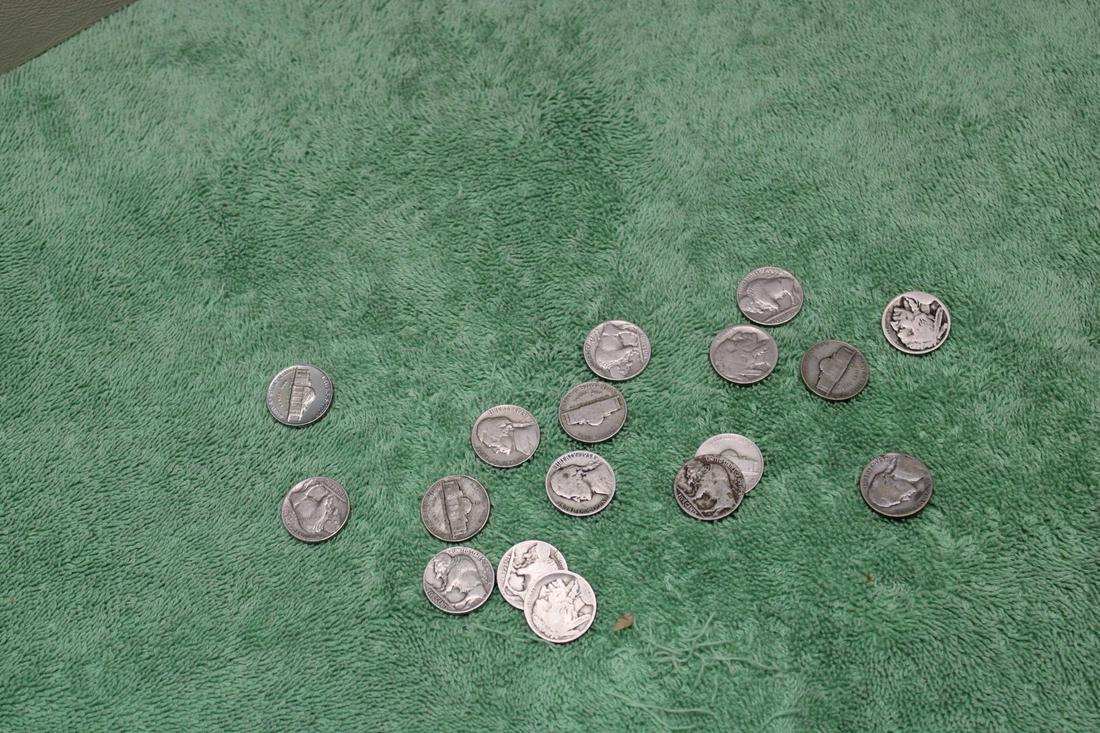 Group lot of US nickels including Buffalo, various dates (1 of 2)