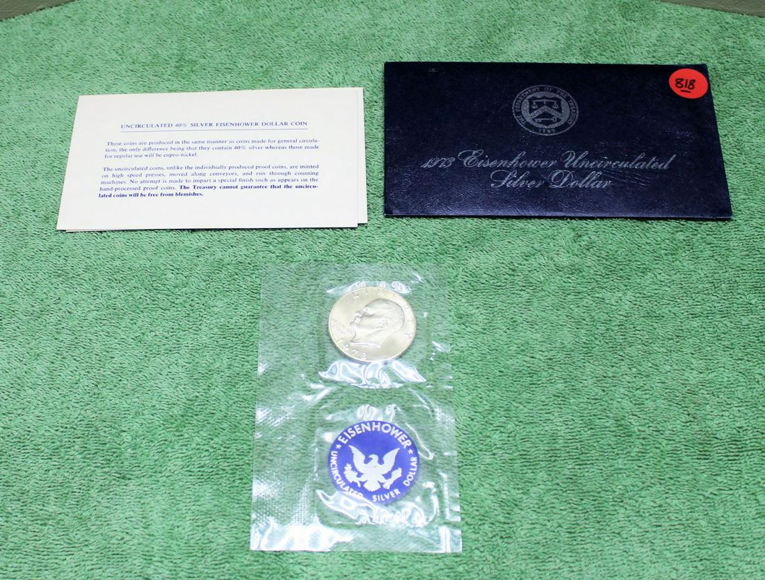 1973 Eisenhower silver dollar coin (1 of 5)