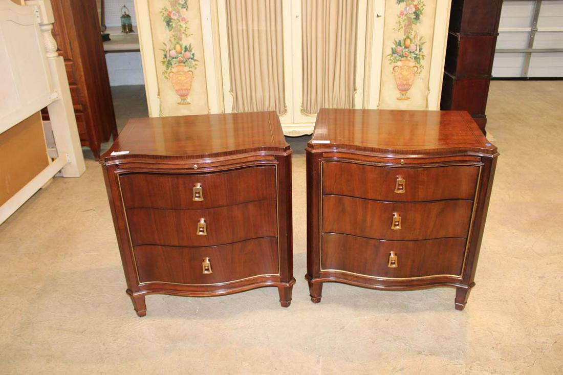PR mahogany 3 drawer nightstands w/pullout tray (1 of 6)