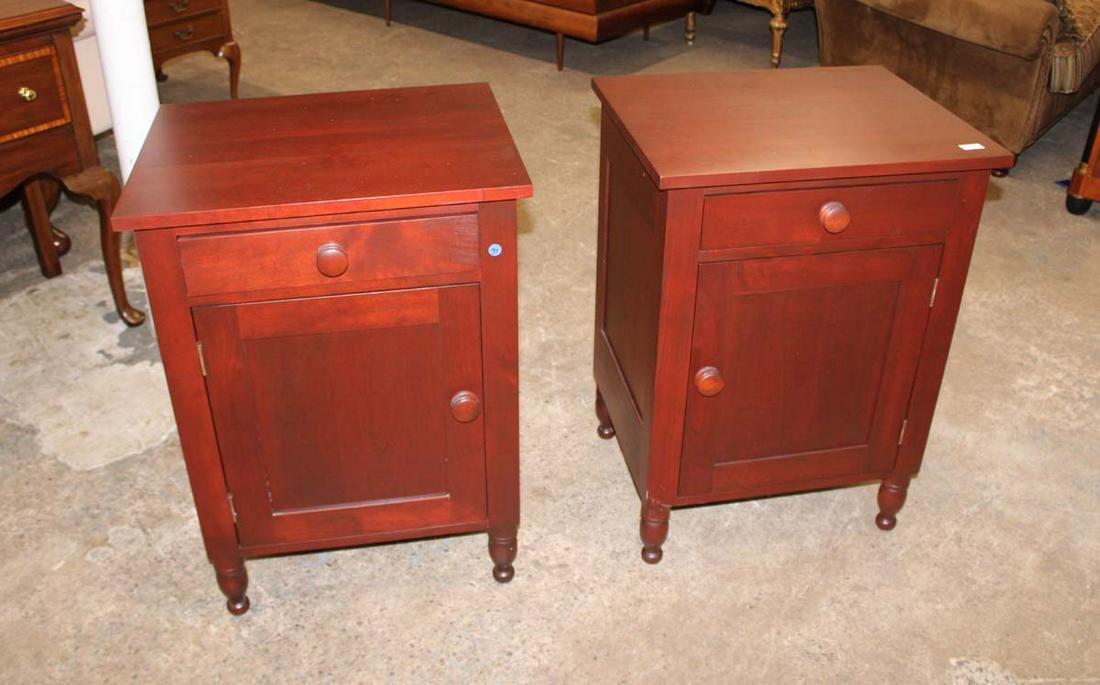 Pair Seely cherry 1 drawer match set nightstands (1 of 3)