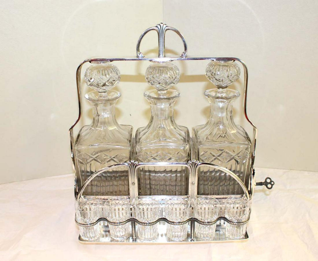 Beautiful 16pc antique silver plate Tantalus (1 of 13)