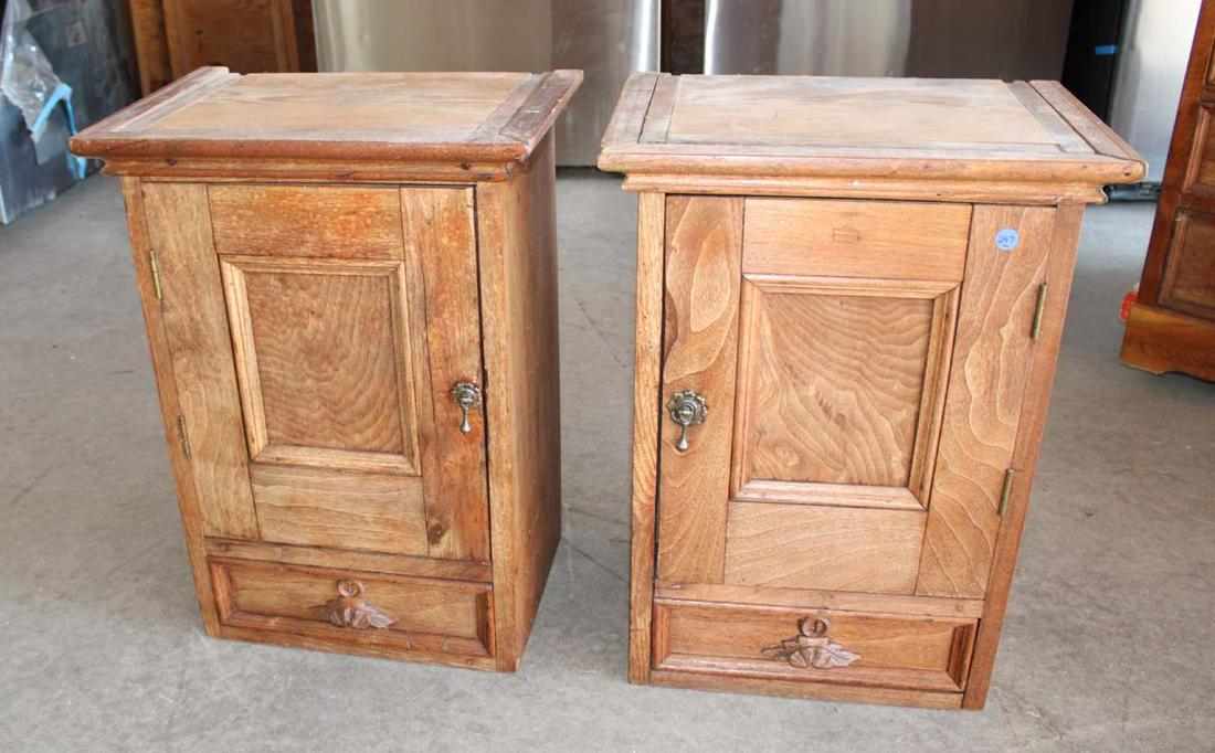 PR antique walnut wall hanging cabinet (1 of 3)