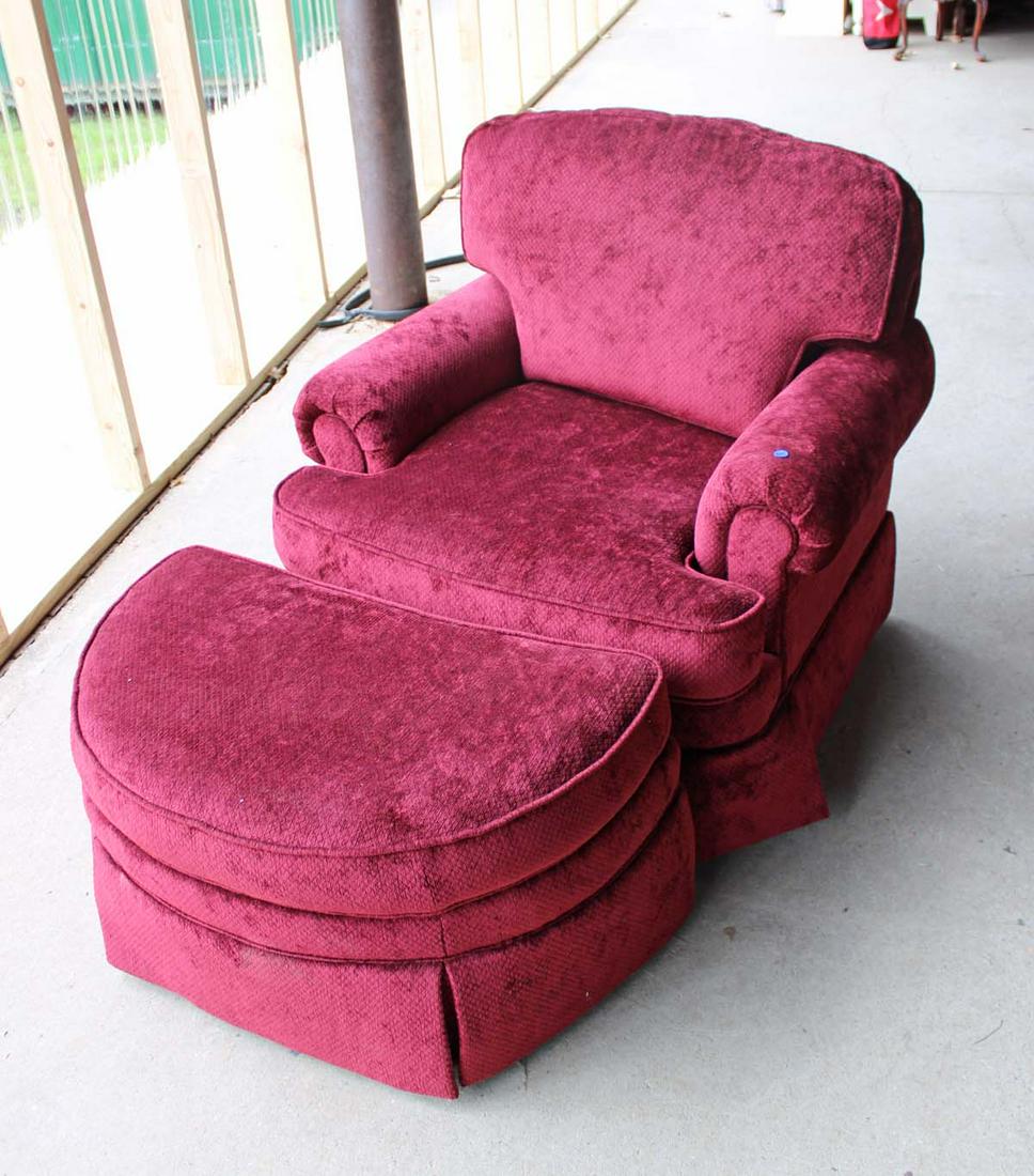 2pc Drexel upholstered club chair and ottoman (1 of 5)