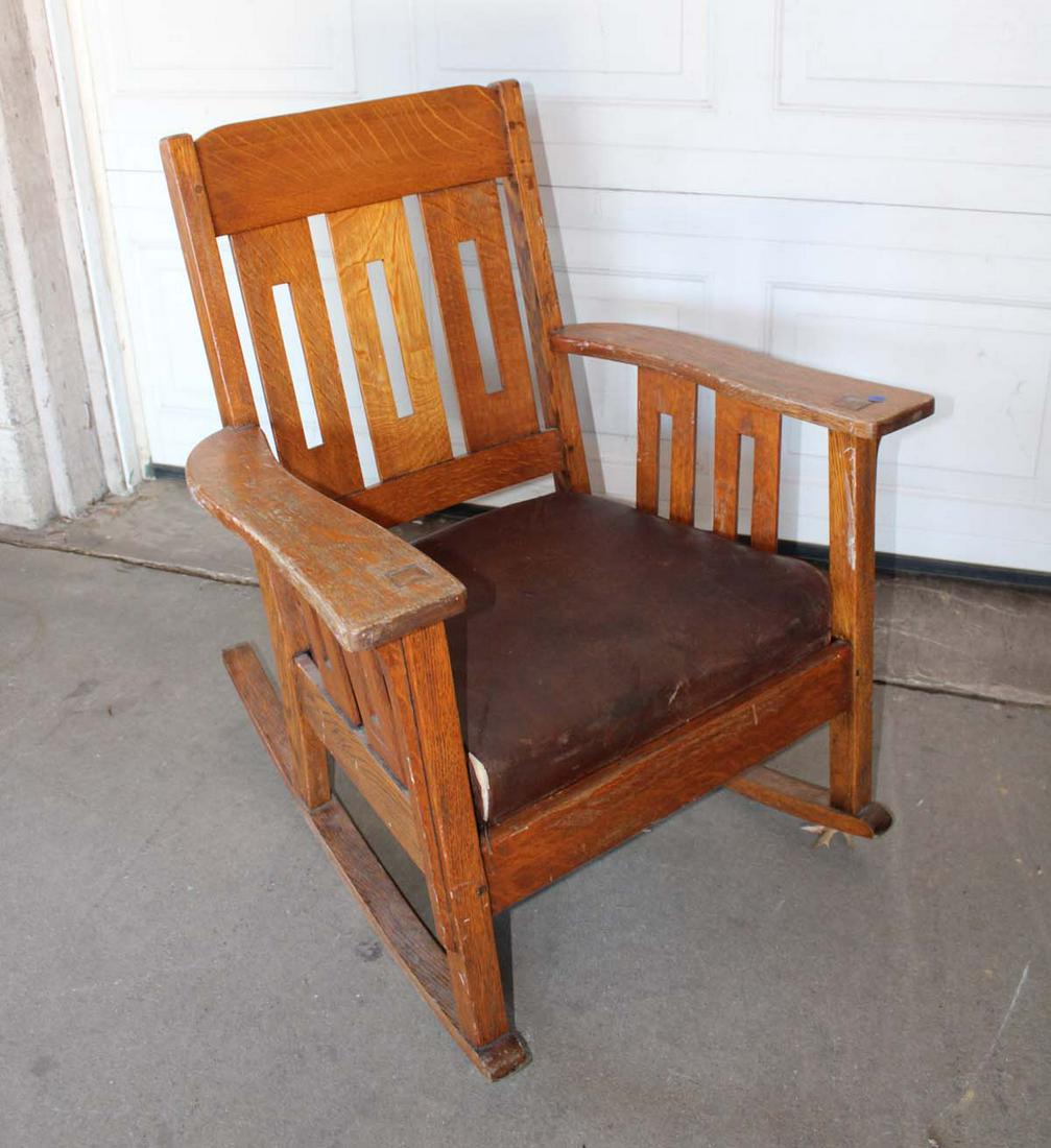 Antique mission oak rocking chair (1 of 3)