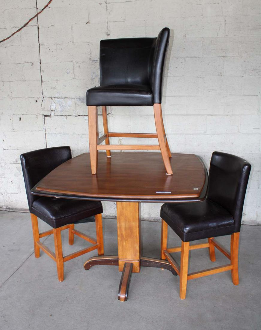 4pc mahogany pub table and 3 chairs (1 of 5)