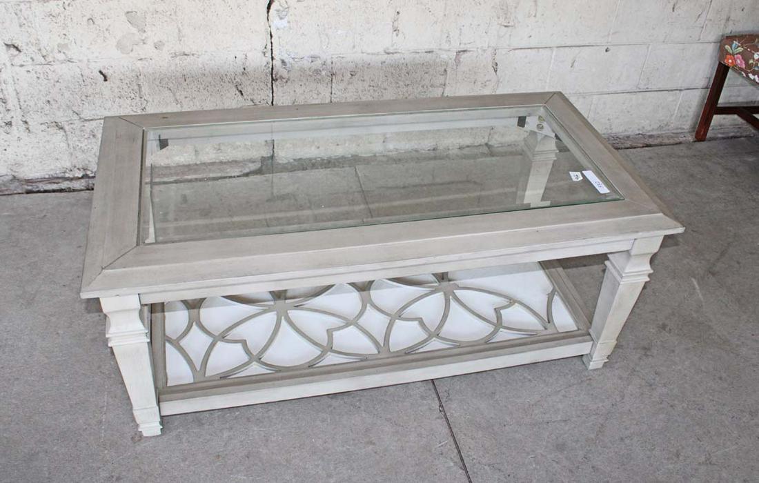 Contemporary glass top coffee table (1 of 4)