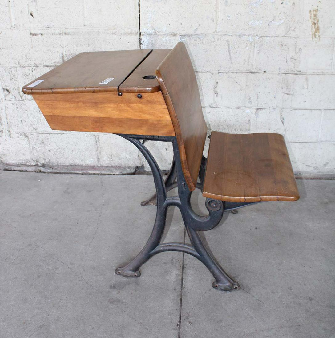Vintage school desk on metal legs (1 of 4)