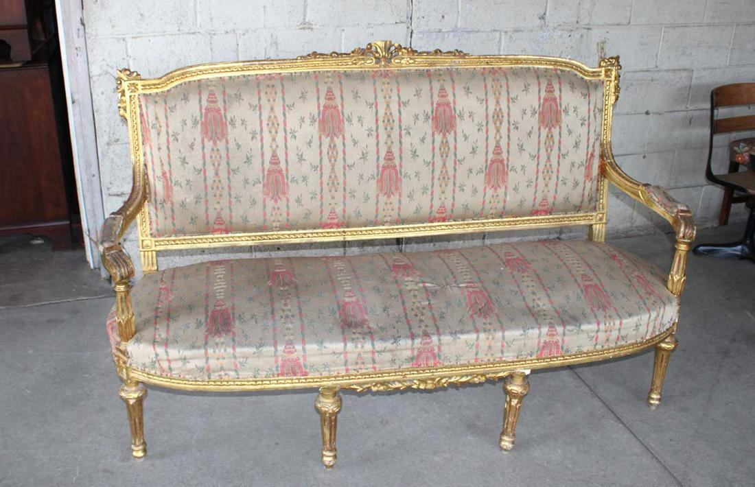 Vintage gold painted frame upholstered sofa (1 of 5)