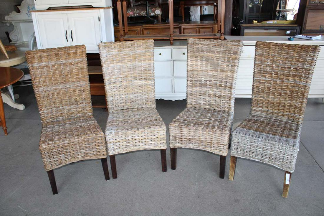 Set of 4 Pier 1 Imports wicker chairs: Set of 4 Pier 1 Imports wicker chairs approx. 19" w x 24" d x 41" h seat height 19"