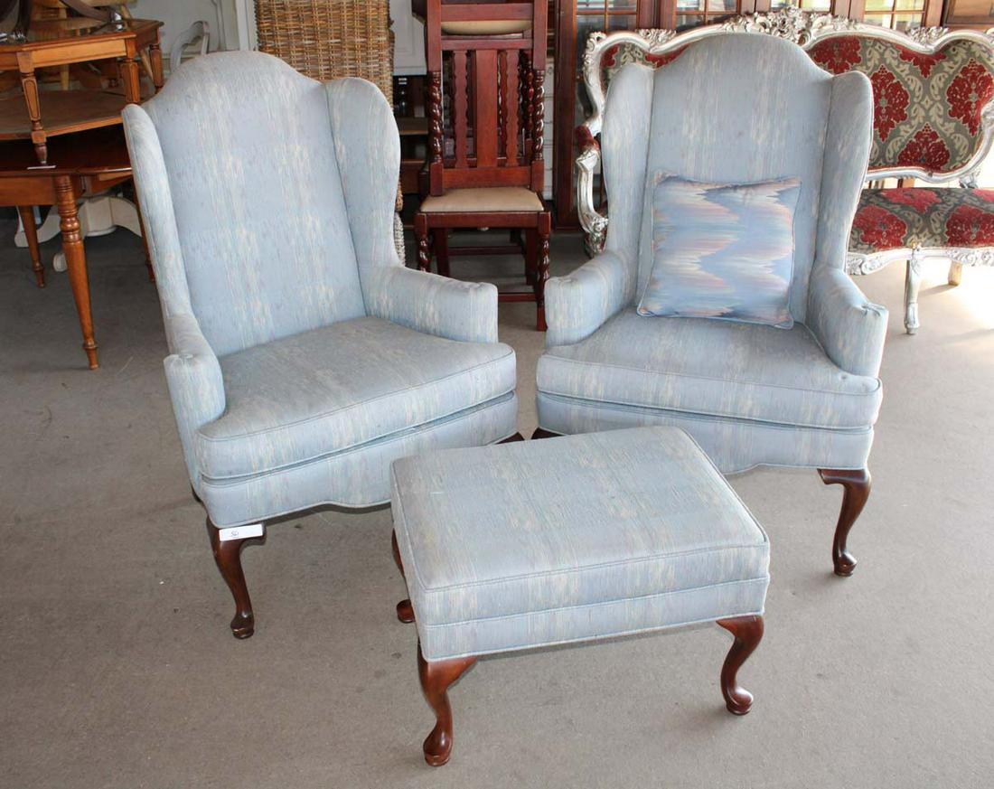 PR Ethan Allen fireside chairs with 1 ottoman (1 of 5)