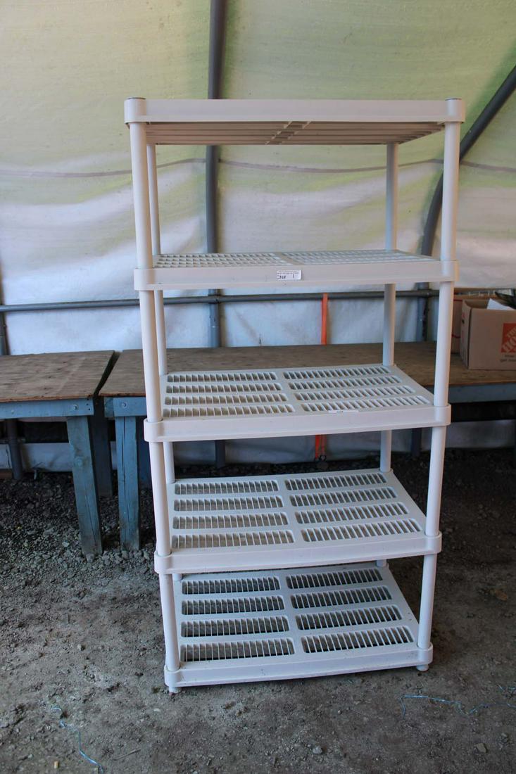 4 tier plastic rack approx. 37" w x 26" d x 72' h (1 of 2)