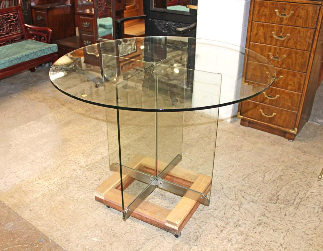 Modern design 42" diameter all glass table (1 of 3)