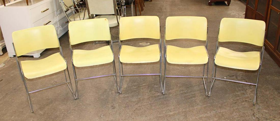 Set of 5 David Rowland stackable chairs: Set of 5 David Rowland mid century stackable chairs dated 1974 approx. 18" w x 20" d x 32" h seat height 17'