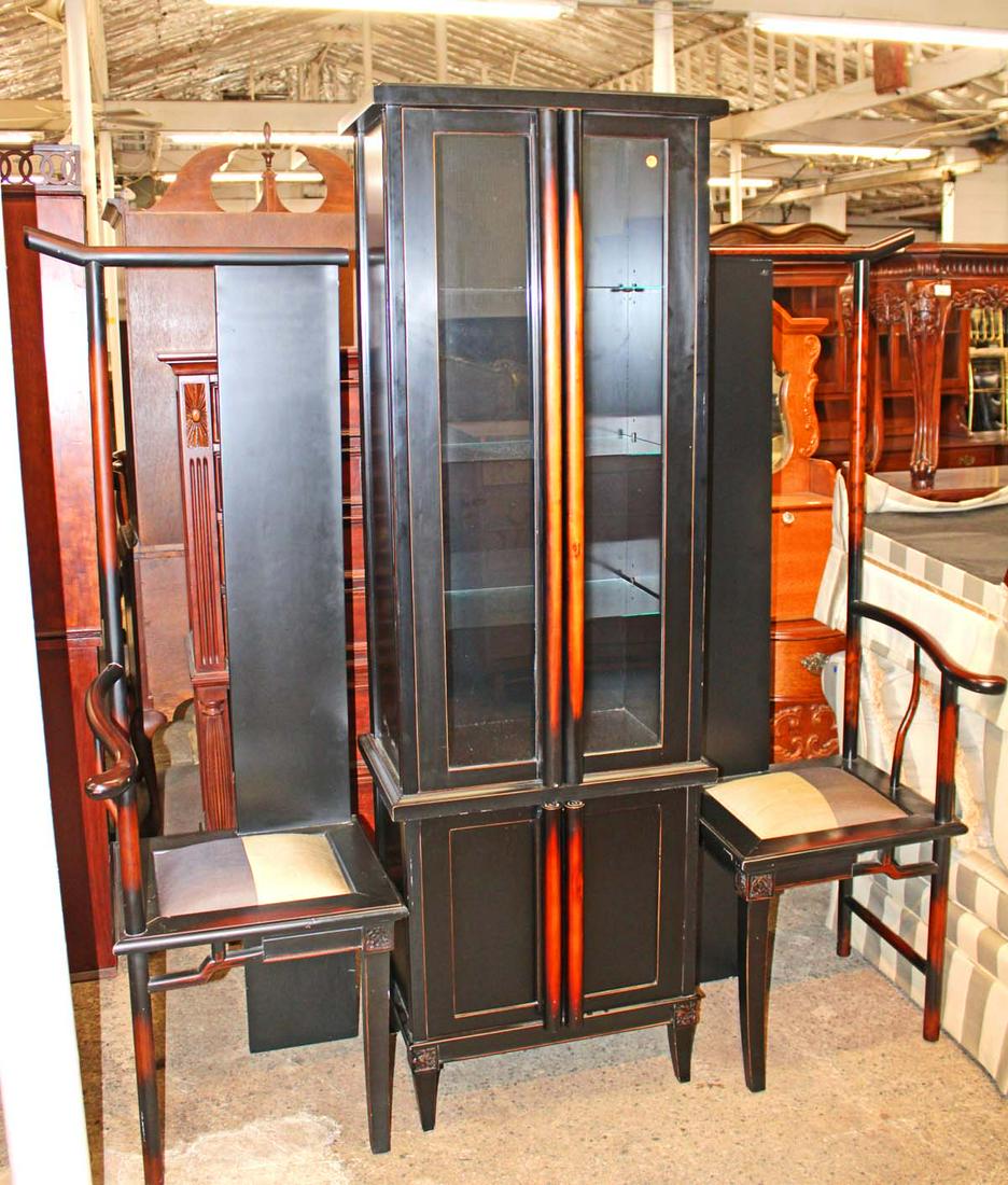 Asian modern design display with 2 end chairs (1 of 4)