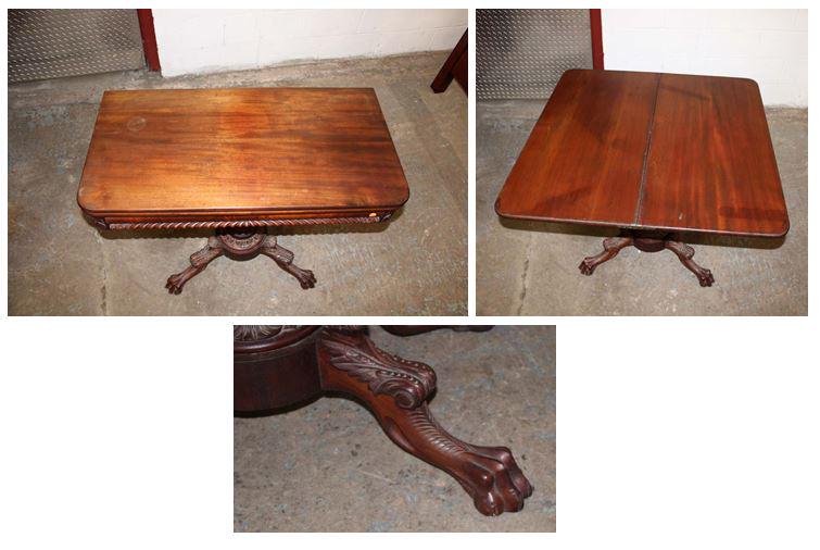 Antique empire paw foot flip top game table (1 of 15)