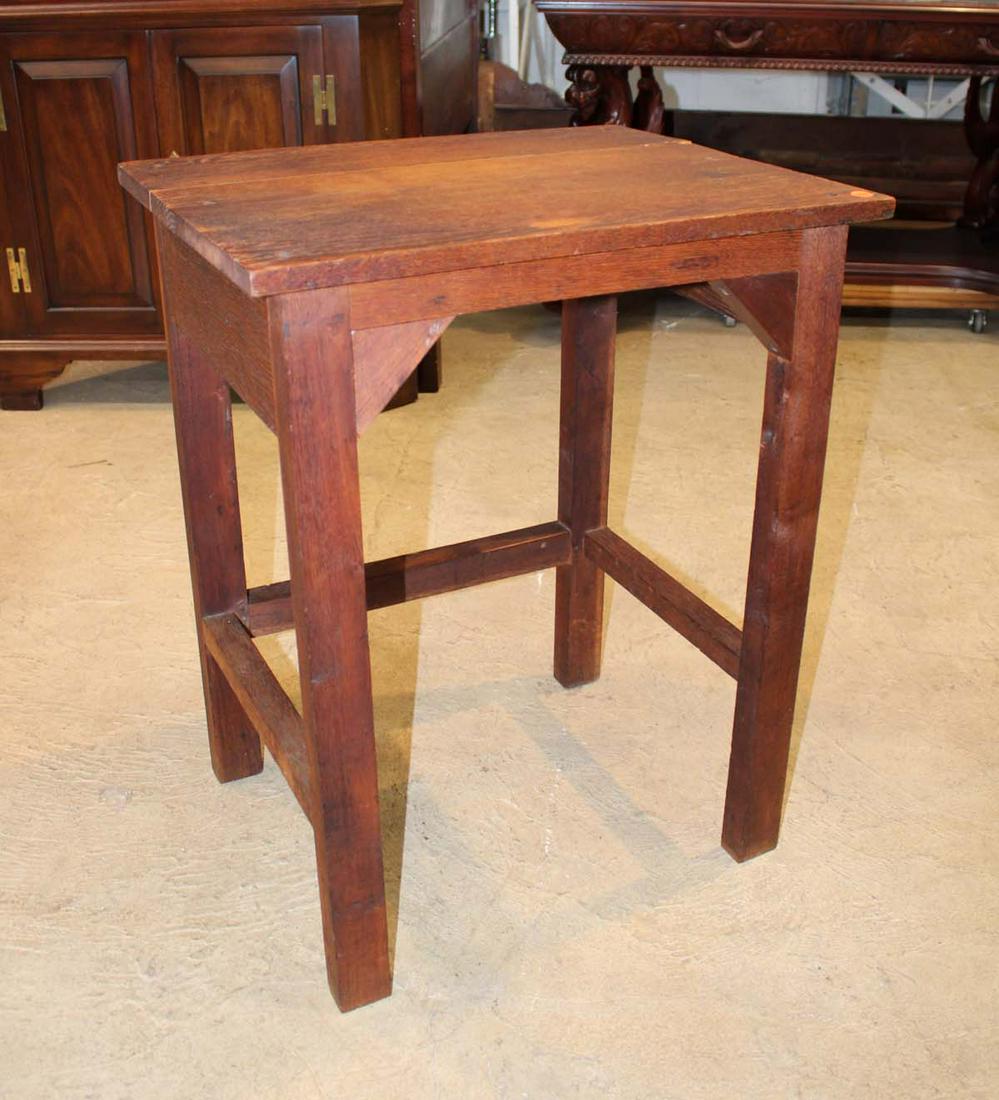 Antique oak Arts and Craft style work table (1 of 4)