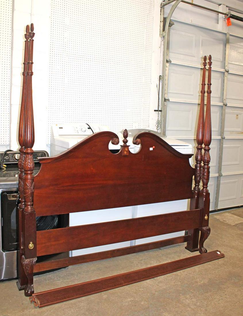 Mahogany 4 poster king/queen size bed w/rails (1 of 4)