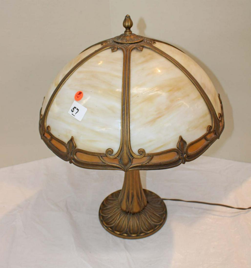 Antique slag glass lamp (1 of 4)