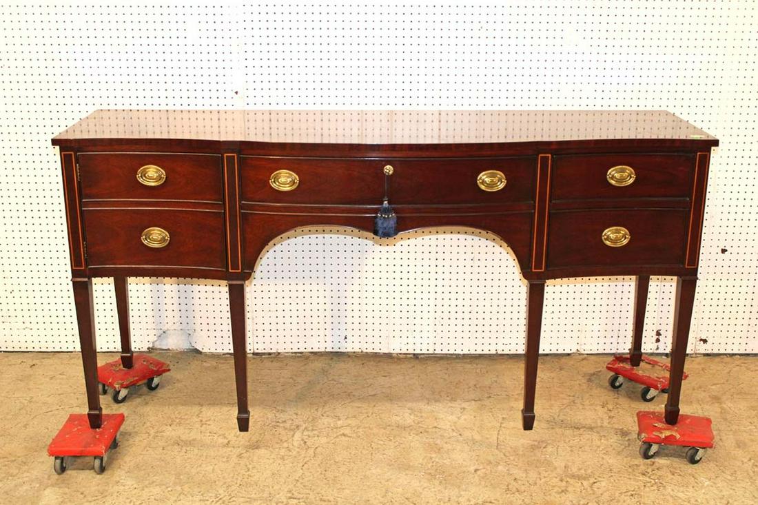 Kindel solid mahogany spade foot buffet w/key (1 of 7)