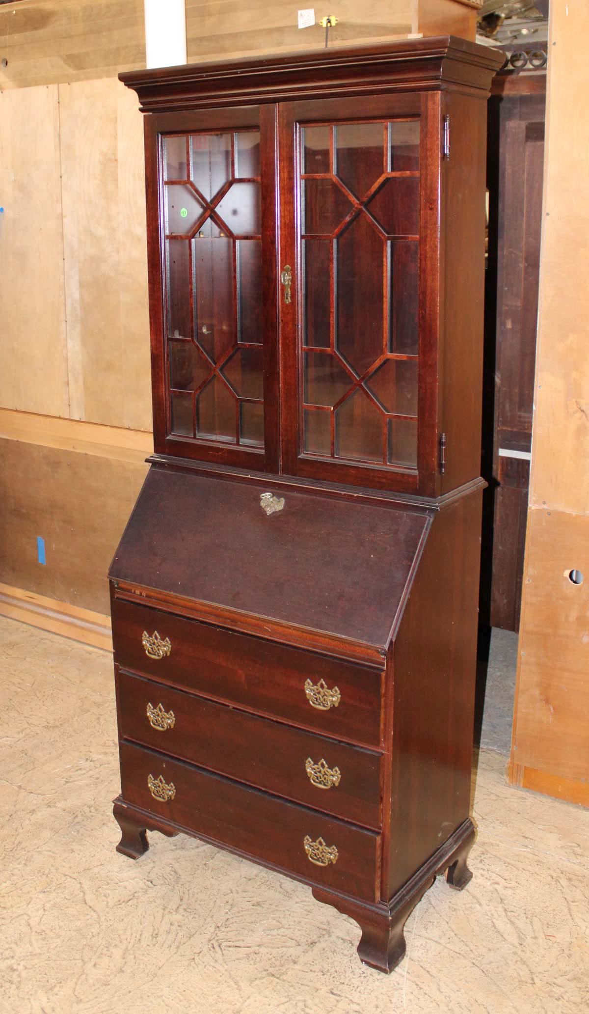 Jasper mahogany secretary desk with bookcase top (1 of 5)