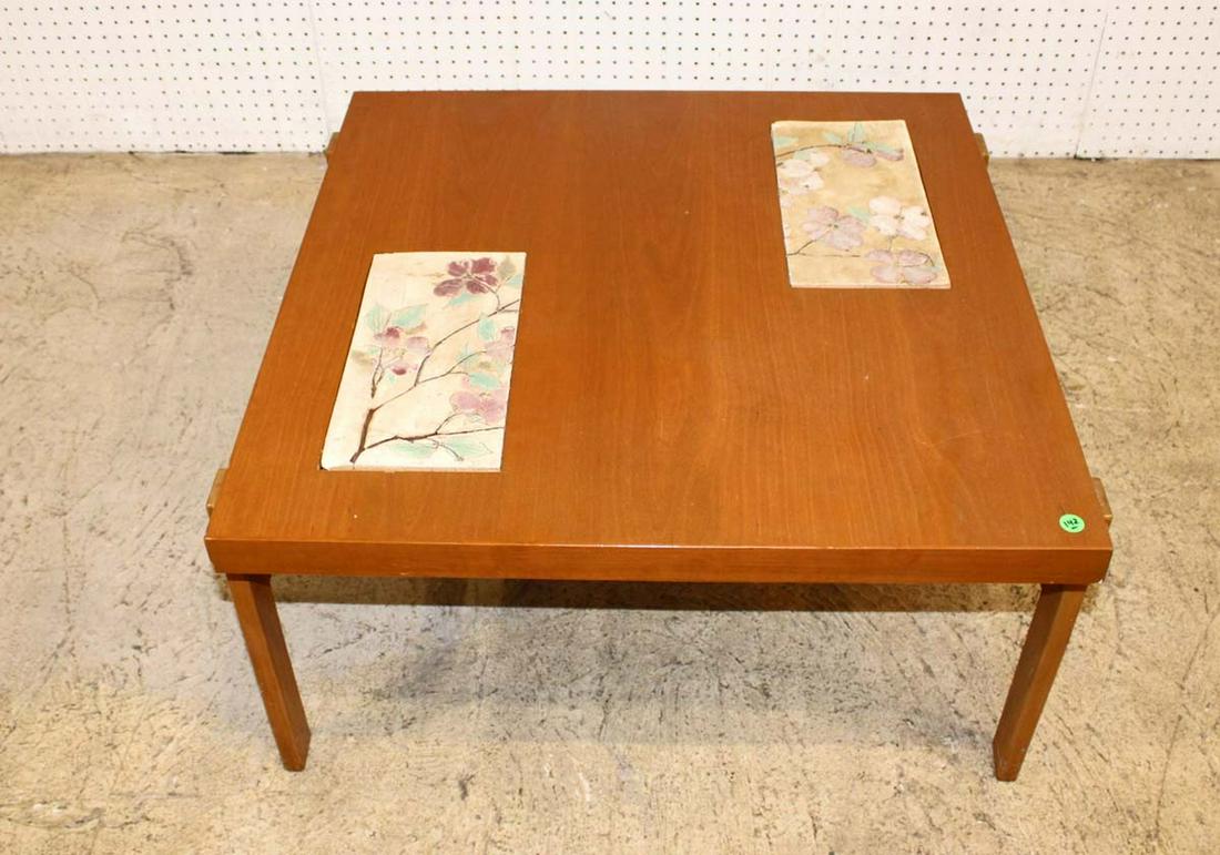 Mid century modern signed tile top cocktail table (1 of 5)