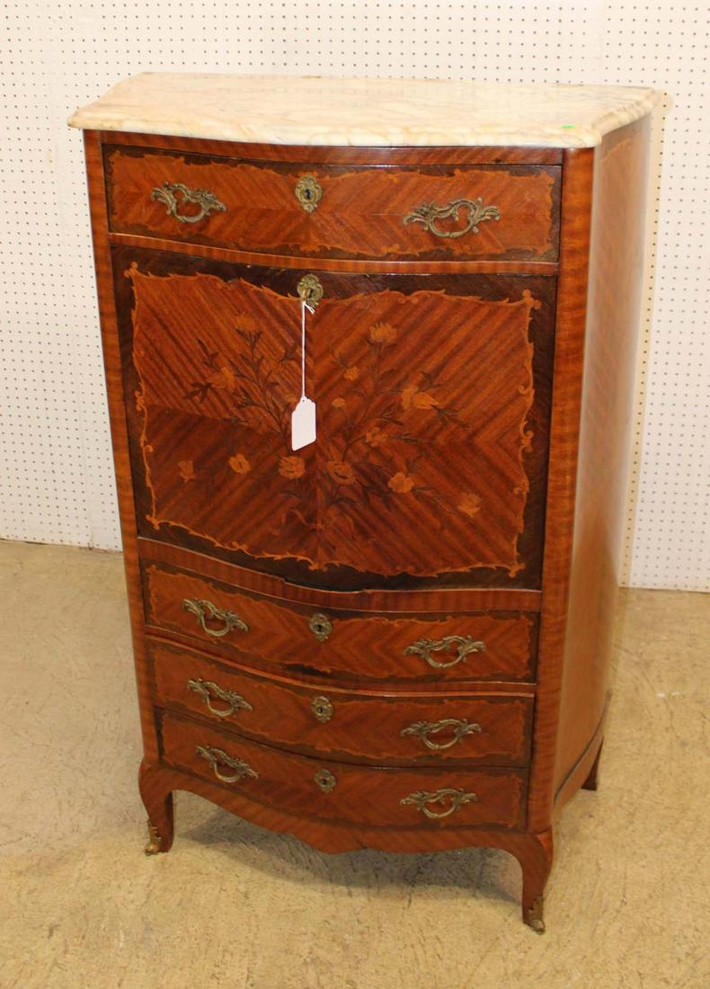 Antique French style Marble top fall front desk (1 of 6)