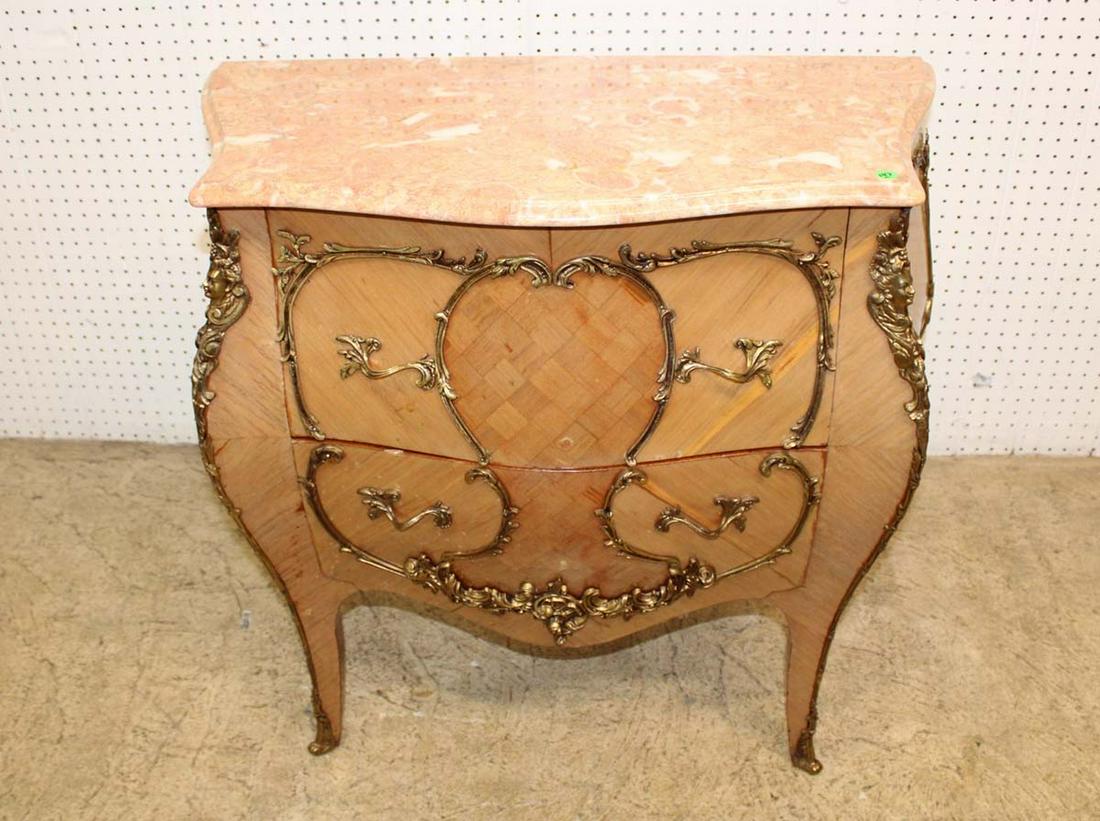 Italian French style marble top 2 drawer commode (1 of 6)