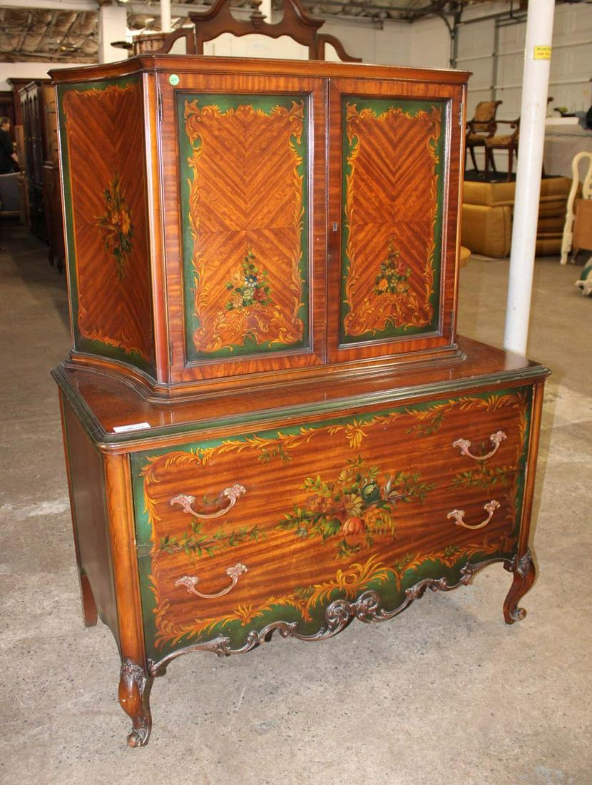 Semi antique Adam's style paint deco chest on chest (1 of 6)