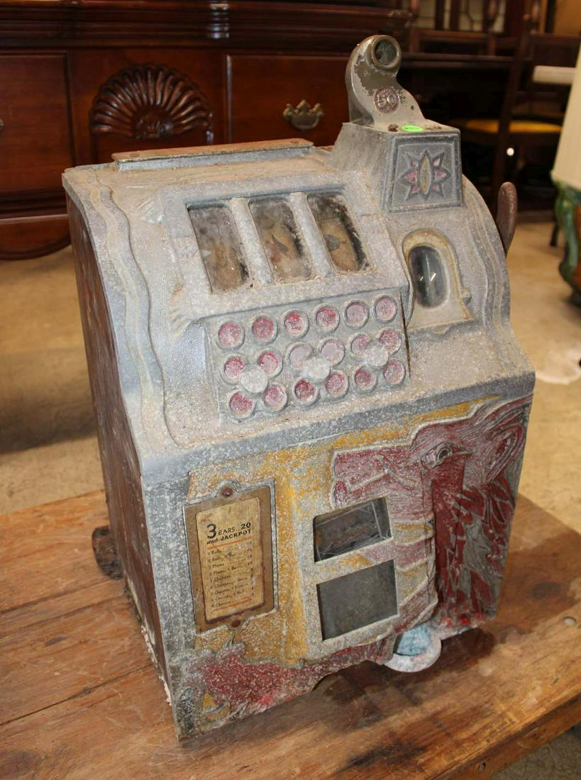 Antique Mills .05 cent slot machine in as found condition (1 of 13)