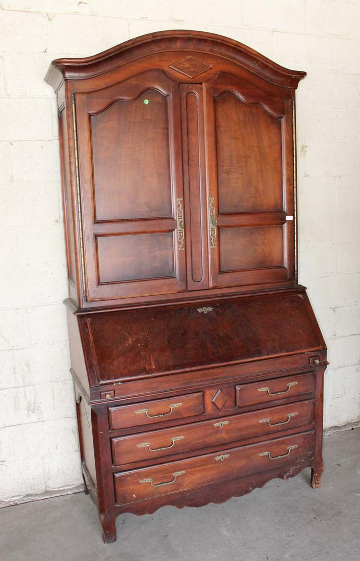 Antique style 2pc Hickory Chair walnut secretary w/top (1 of 6)