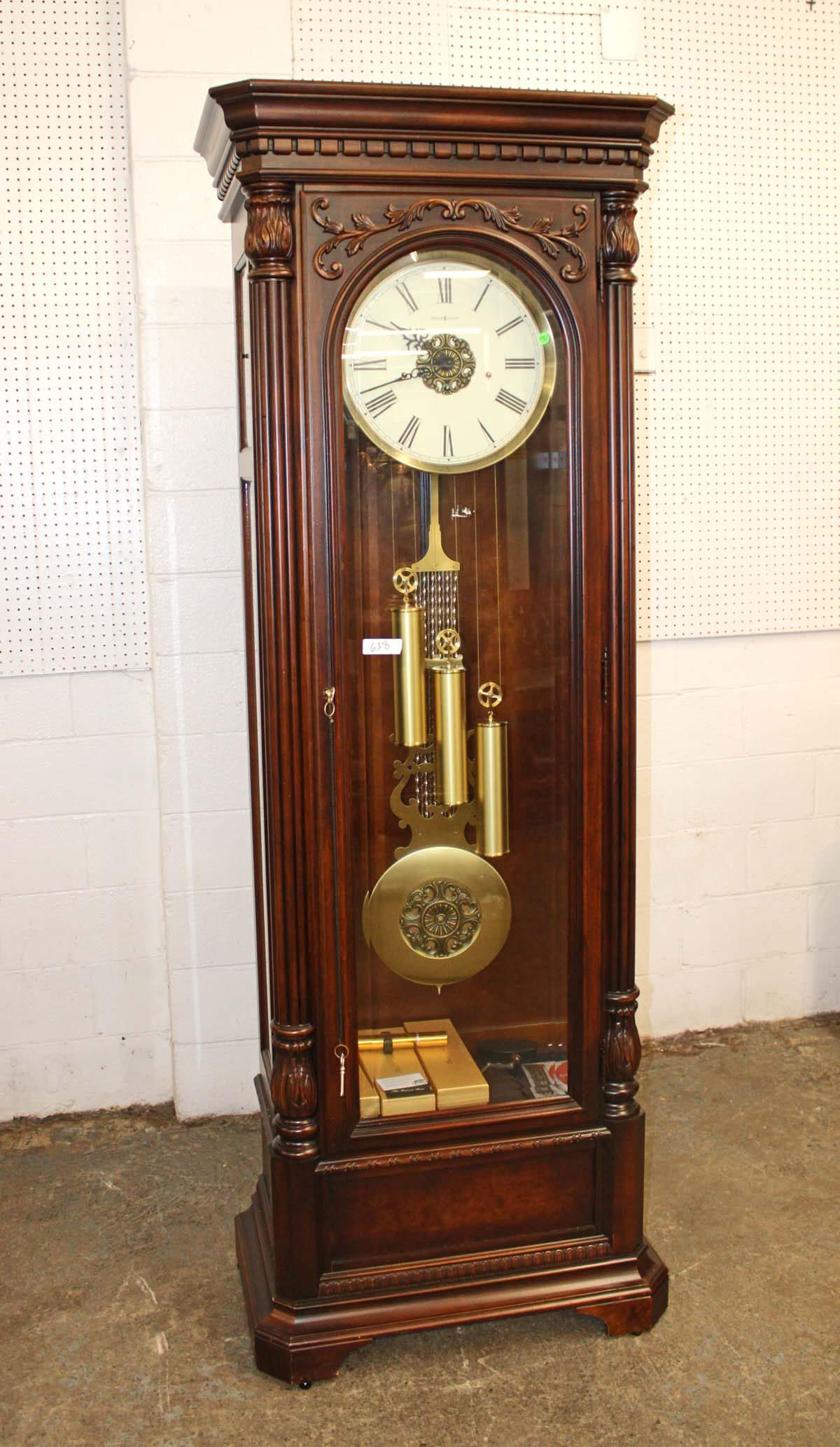 Beautiful Howard Miller mahogany case grandfather clock (1 of 9)