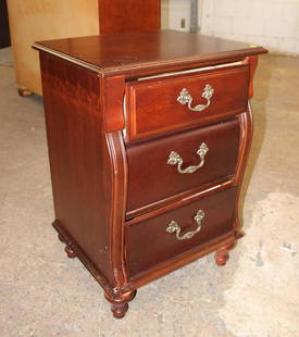 Stanley Young America 3 drawer nightstand: Stanley Young America Collection mahogany 3 drawer nightstand approx. 20" w x 17" d x 30" h