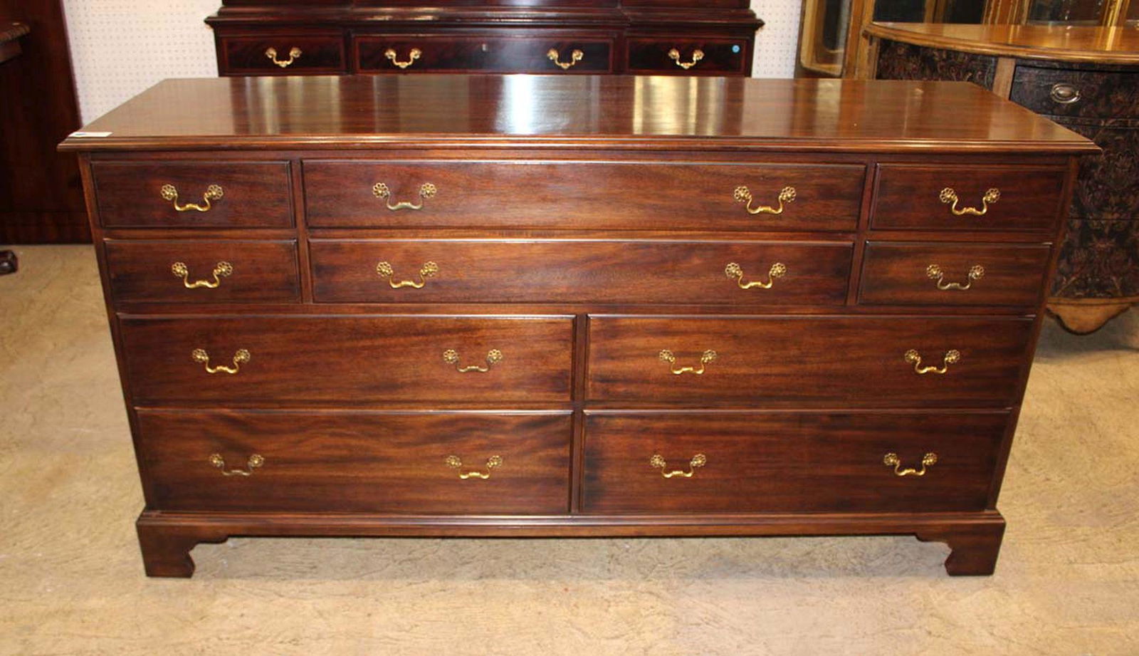 Henkel Harris solid mahogany 10 drawer low chest (1 of 7)