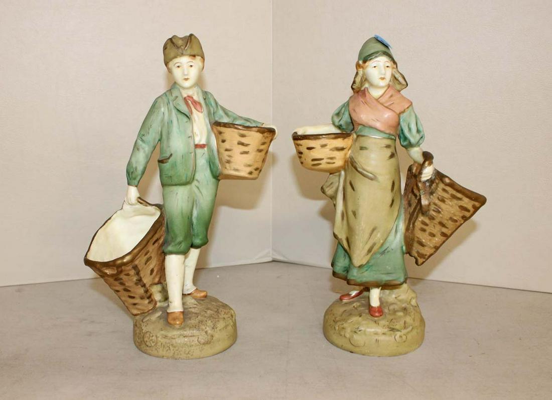 Pair Royal Dux porcelain figures (1 of 6)