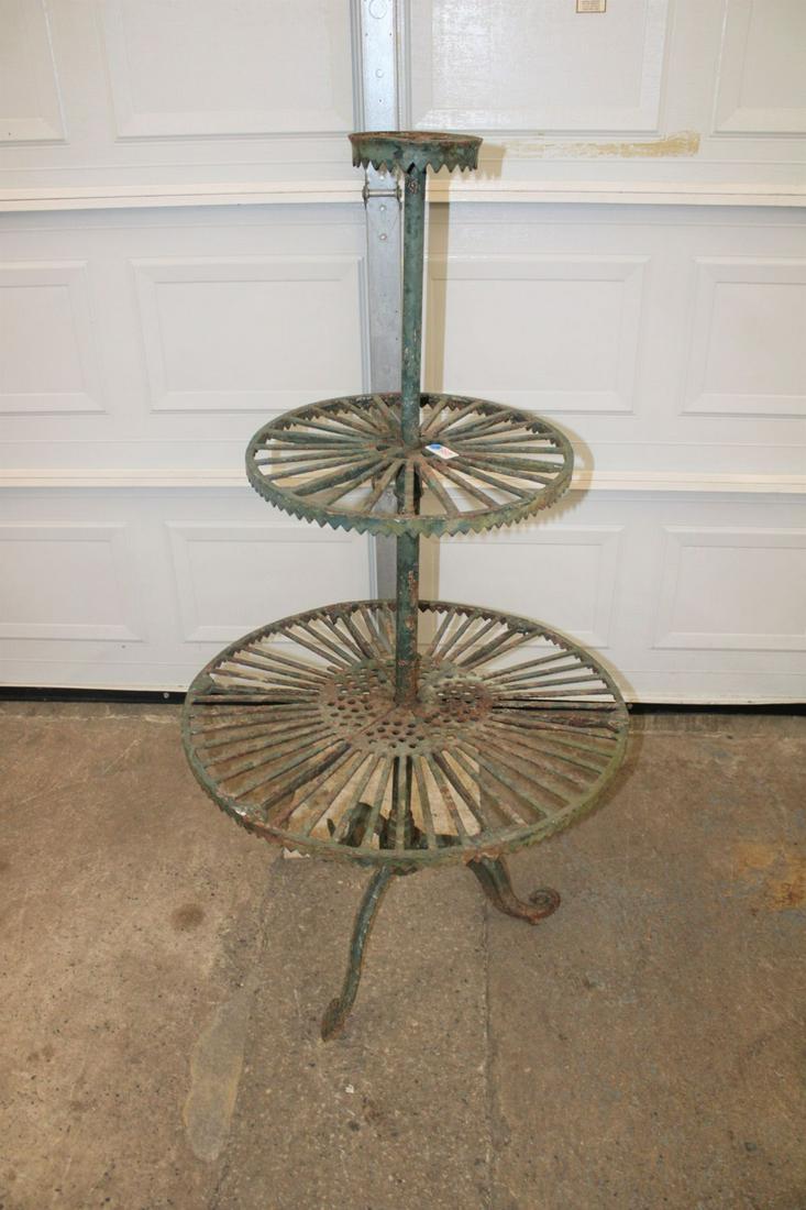 Antique Victorian cast iron 3 tier plant stand (1 of 4)