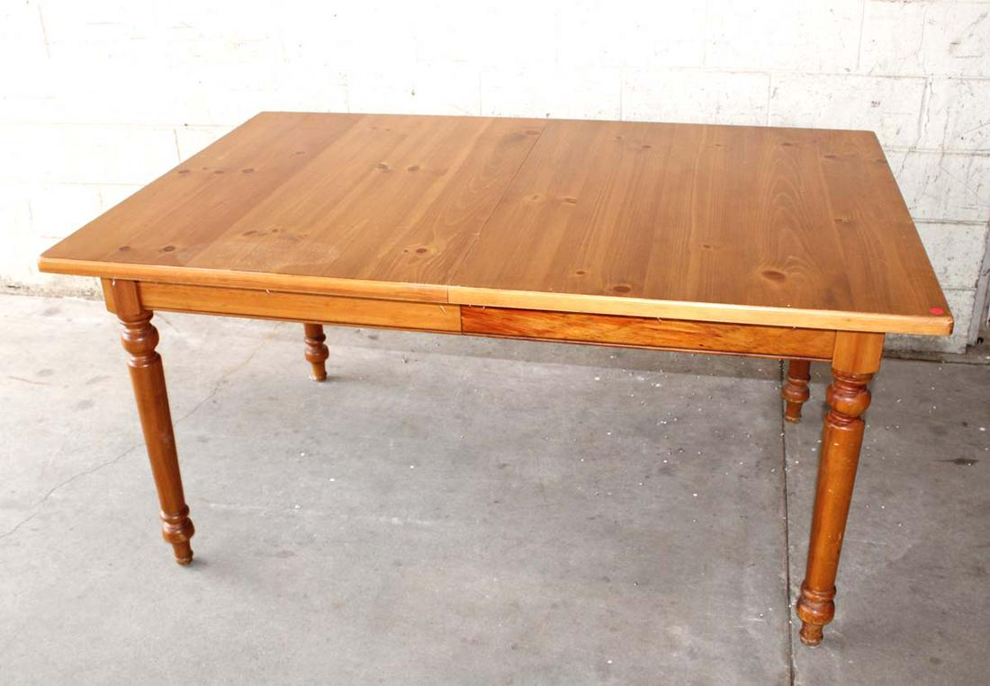 Farm style turn leg pine dining room table (1 of 4)