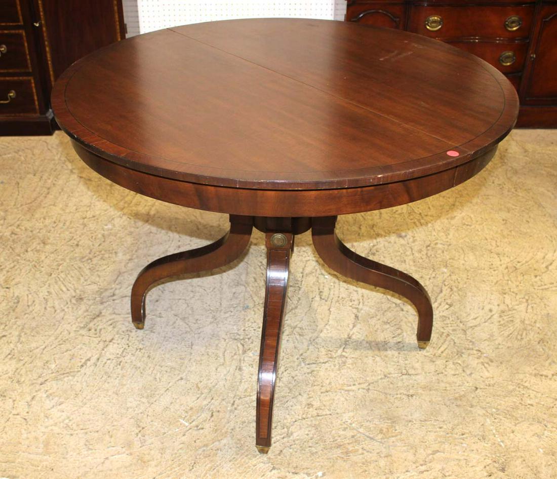 Vintage Charak 38" diameter mahogany breakfast table with (3) 13" leaves (1 of 4)