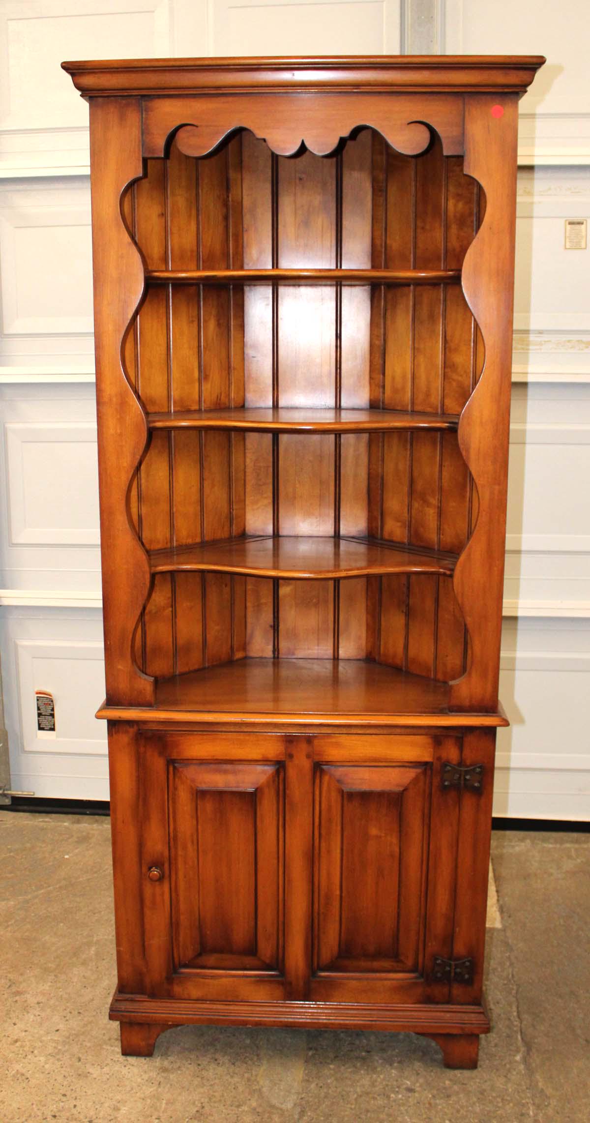 Solid maple open front country 1 door corner cabinet (1 of 4)