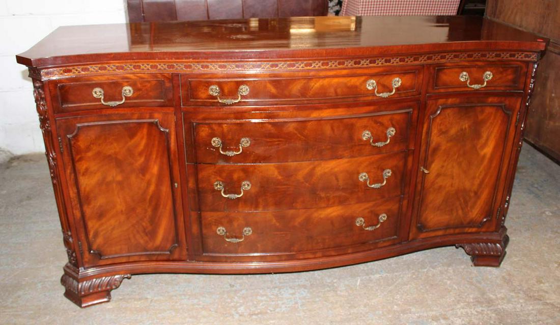Vintage burl mahogany Chippendale style sideboard by John Stewart (1 of 7)
