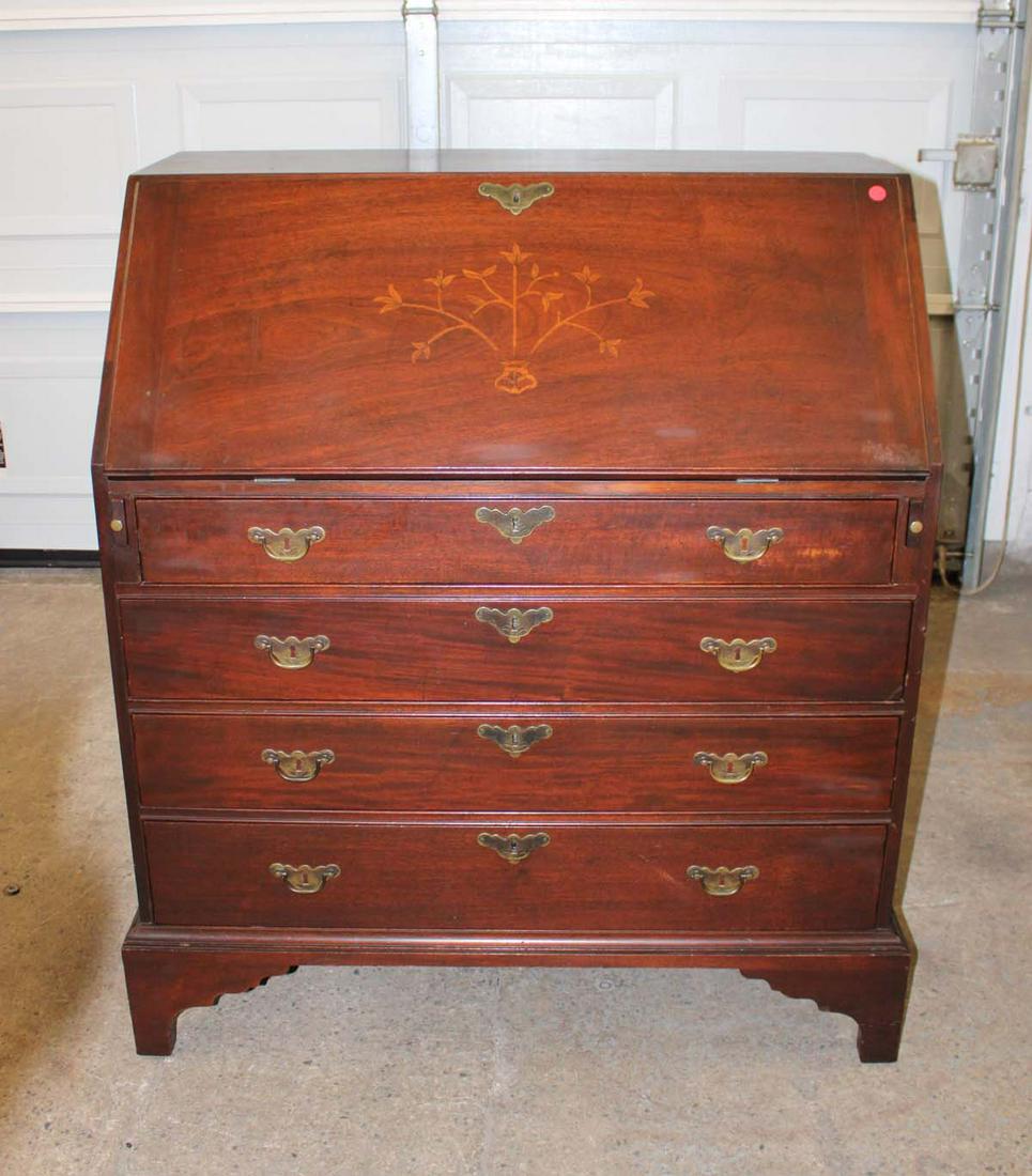 Antique inlay mahogany slant front desk (1 of 5)