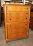 Hickory White modern design maple and cherry 6 drawer high chest in the Carmel finish