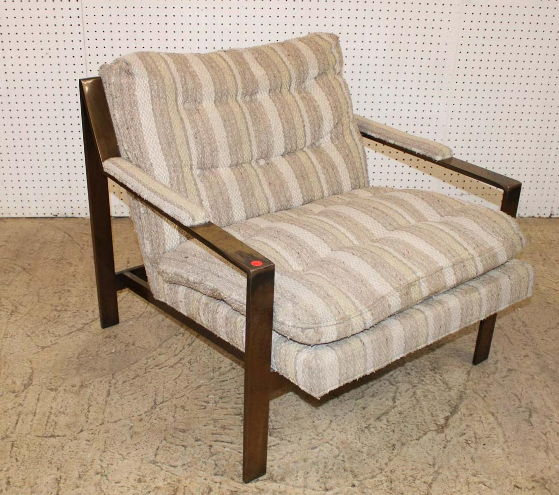 Mid century modern metal frame upholstered lounge chair (1 of 4)