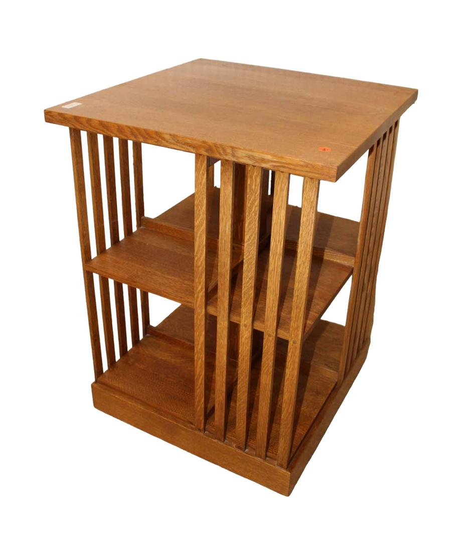 Stickley mission oak revolving bookcase (1 of 6)