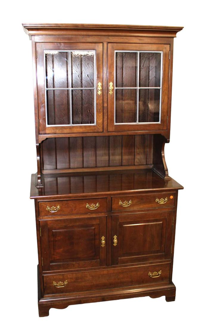 Stickley solid cherry 2pc 3 drawer 2 door server hutch (1 of 8)