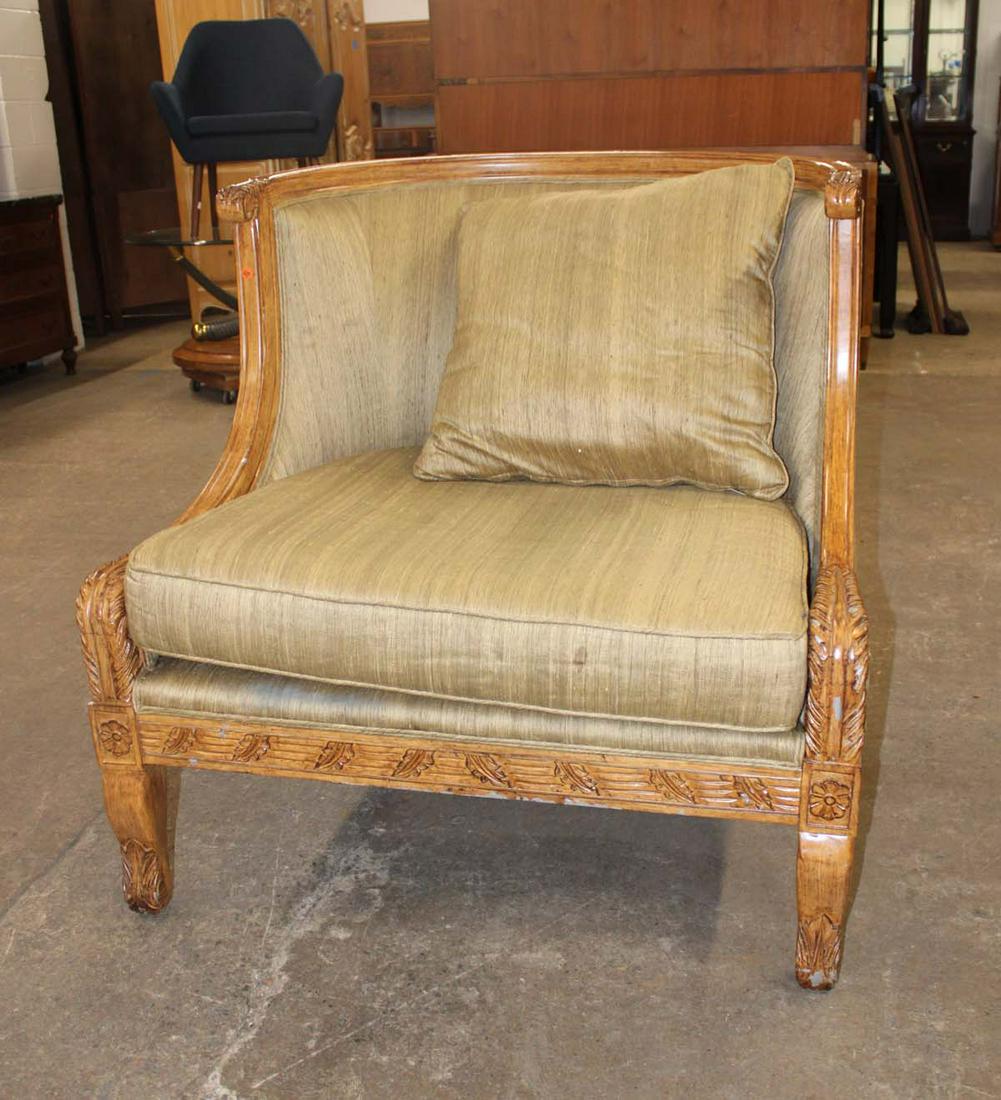 Contemporary large French style carved painted frame club chair (1 of 4)