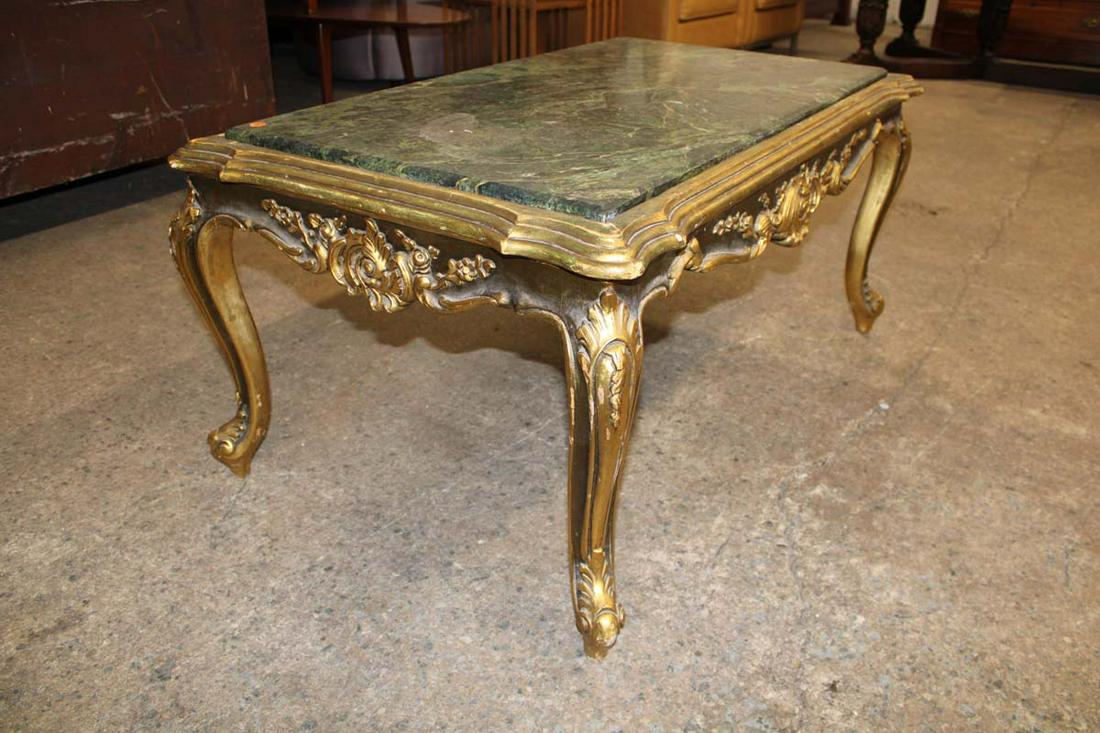 Gold gilt frame marble top coffee table (1 of 4)
