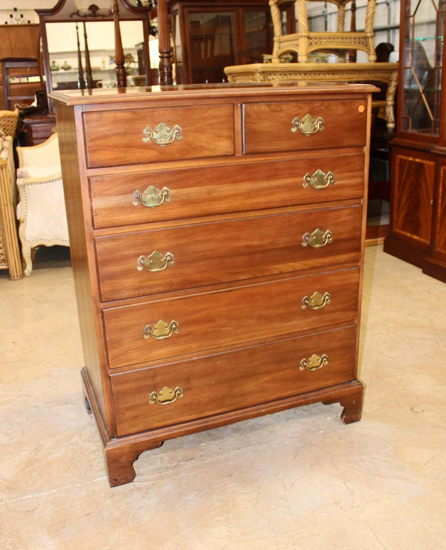 Henkel Harris solid cherry 6 drawer high chest (1 of 7)