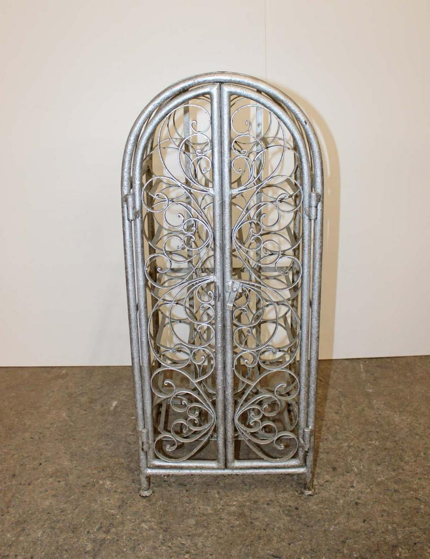 Decorator iron 2 door wine rack: Decorator iron 2 door wine rack approx. 14" w x 14" d x 32" h